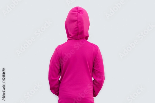 Obraz Back of Girl Wearing Sweater Isolated on White