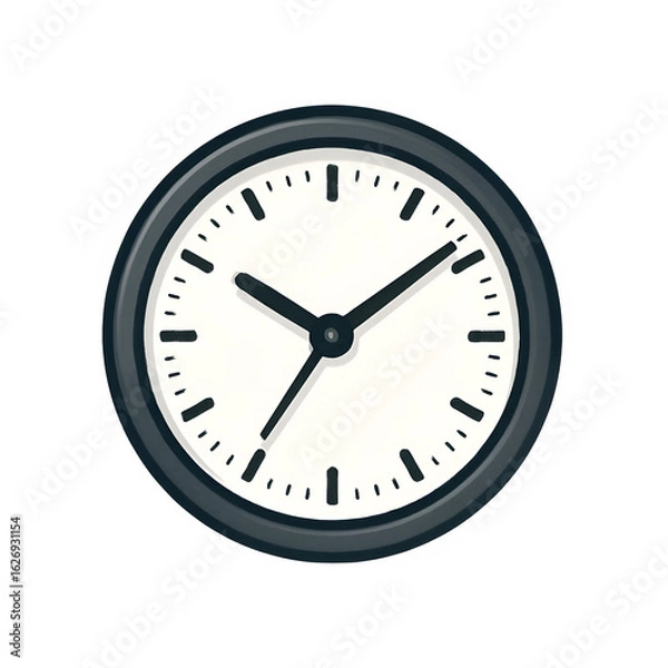 Fototapeta Analog clock icon showing time, isolated PNG