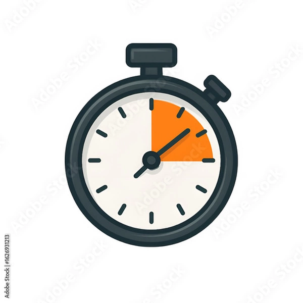 Fototapeta Stopwatch icon with orange accent for productivity