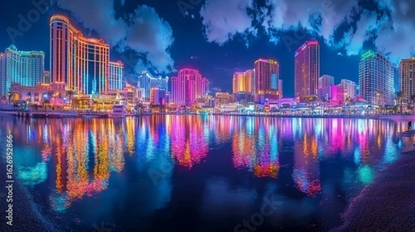 Obraz Night Cityscape Reflection