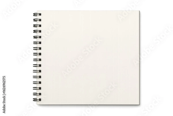 Obraz Blank notebook with black spiral binding on transparent background