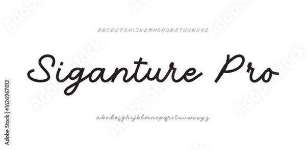 Obraz Signature Elegant Branding Typeface. Handwritten Script Editable Text Effect Template . vector illustration 
