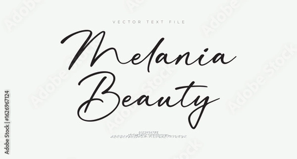 Obraz Signature Elegant Branding Typeface. Handwritten Script Editable Text Effect Template . vector illustration 
