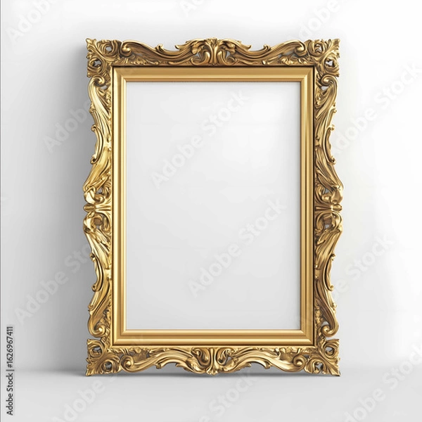 Obraz a gold ornate 13x19 poster frame against a white background