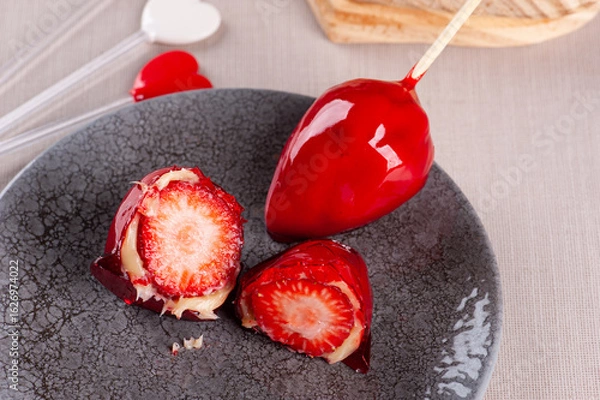 Obraz Delicious Brazilian dessert called Strawberry of Love - Morango do Amor