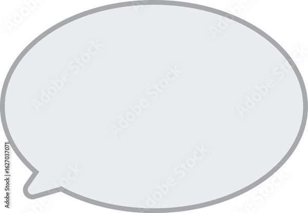 Fototapeta 濃いグレーの縁取りに、薄いグレーのべた塗の吹き出し。楕円形で使いやすい。