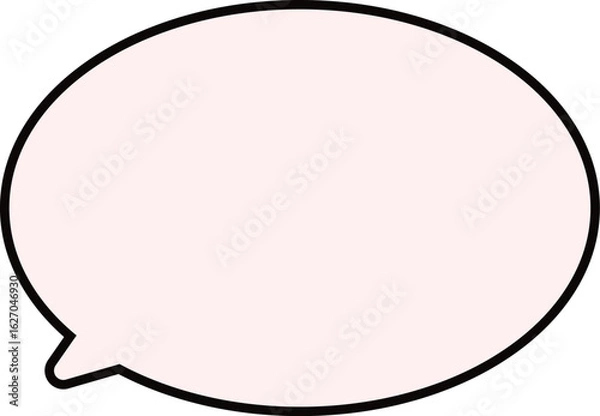 Fototapeta ピンクのふきだし。黒縁。楕円形。