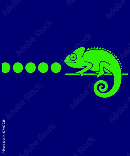 Obraz Retro Vector Chameleon