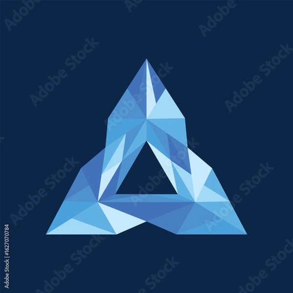 Obraz Triangle Blue Color Geometric Abstract Modern Business Design Template Logo