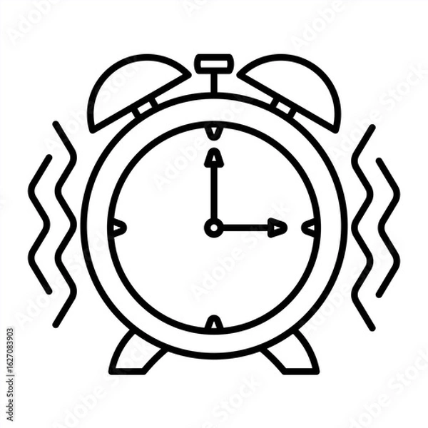 Fototapeta Outline metaphor icon showing emotional tension, mental pressure, and learning struggle related to school stress and student burnout