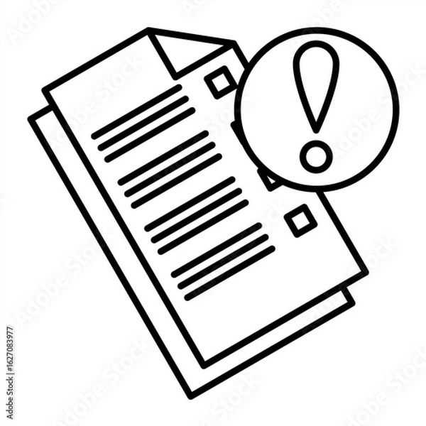 Fototapeta Outline metaphor icon showing emotional tension, mental pressure, and learning struggle related to school stress and student burnout