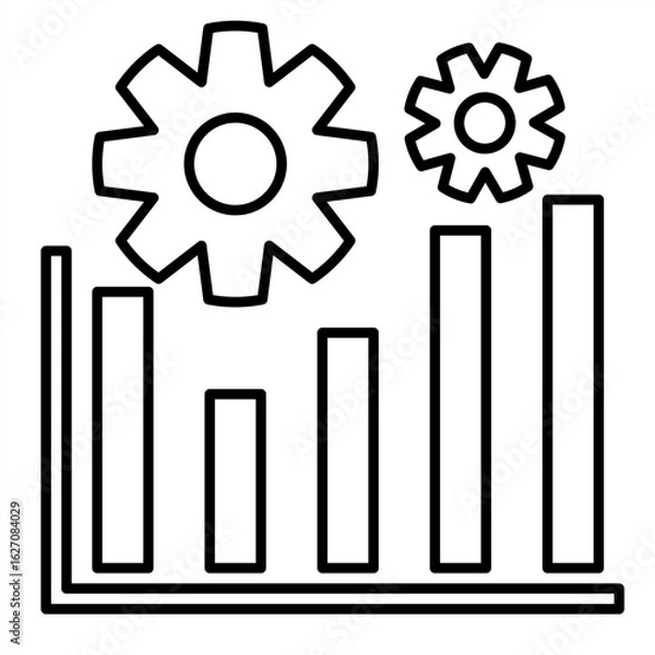 Fototapeta Outline metaphor icon showing emotional tension, mental pressure, and learning struggle related to school stress and student burnout