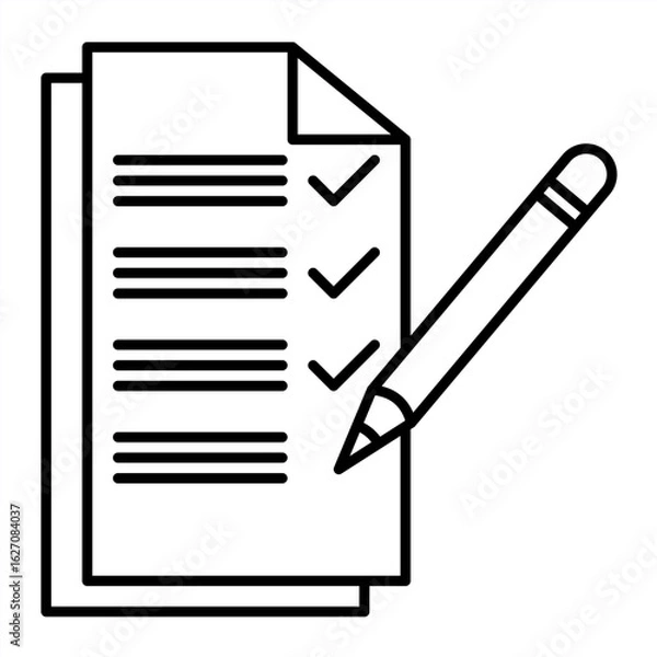 Fototapeta Outline metaphor icon showing emotional tension, mental pressure, and learning struggle related to school stress and student burnout