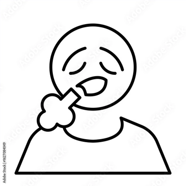 Fototapeta Outline metaphor icon showing emotional tension, mental pressure, and learning struggle related to school stress and student burnout