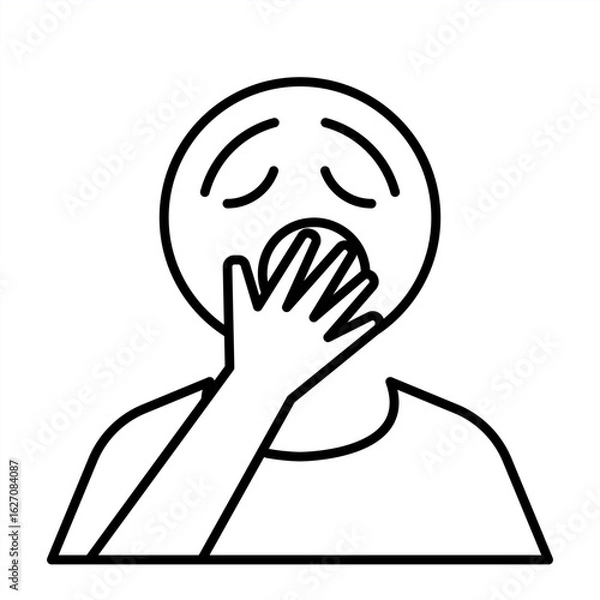 Fototapeta Outline metaphor icon showing emotional tension, mental pressure, and learning struggle related to school stress and student burnout