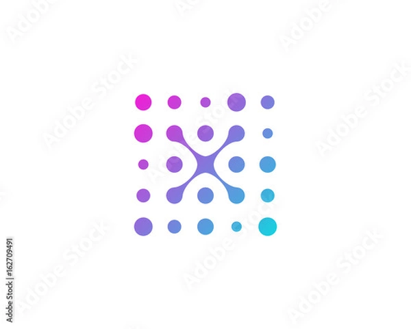 Fototapeta Dot Letter Square Shape Icon Logo Design Element