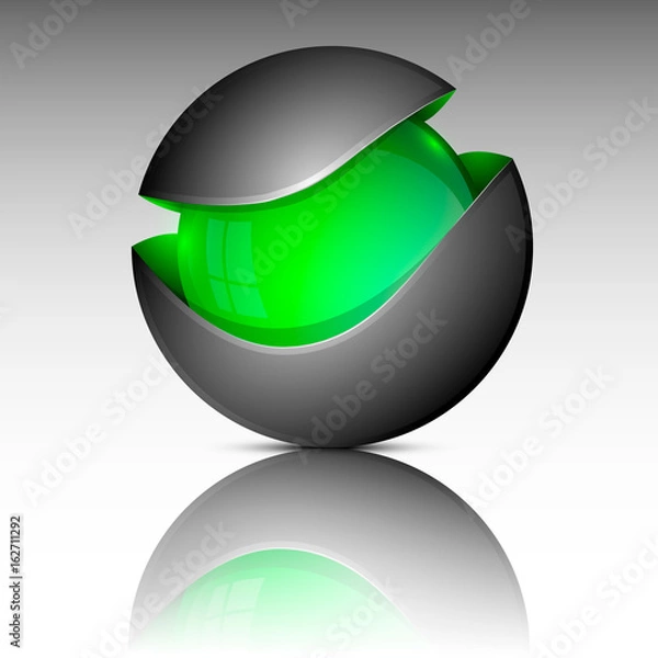 Obraz Green circle sphere logo