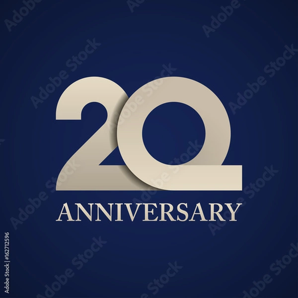 Obraz 20 years anniversary paper number vector
