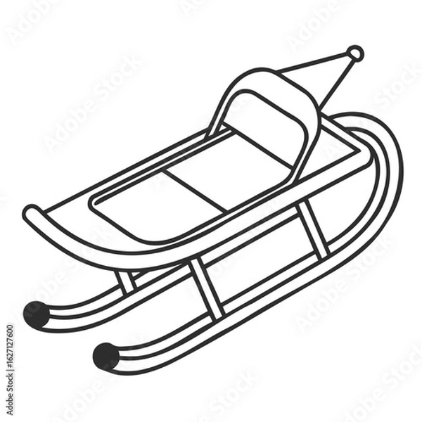Fototapeta Sled Outline Vector on White Background