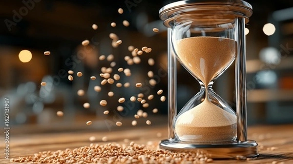 Fototapeta Time's Grains: A Visual Metaphor