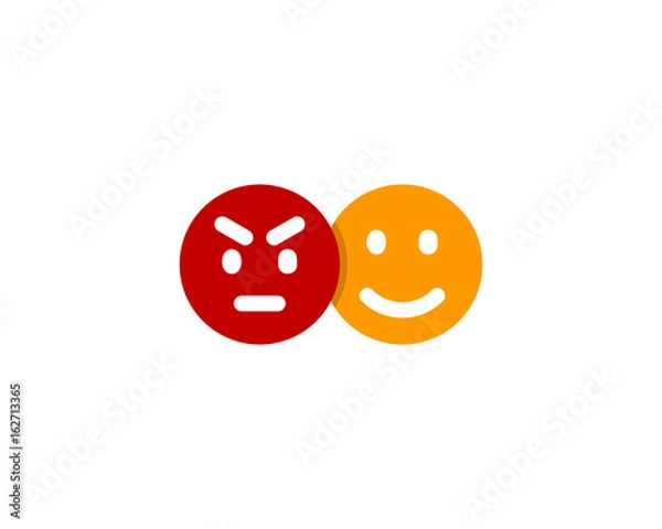 Fototapeta Angry Happy Social Network Icon Logo Design Element