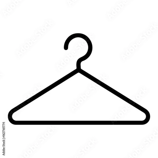 Fototapeta Coat hanger symbol logo icon with transparent background in black and white style
