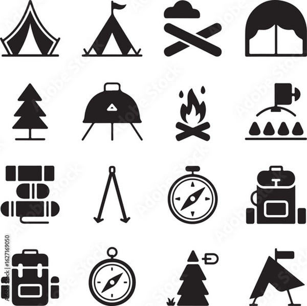 Obraz Abstract geometric shapes and lines with a distinctive silhouette style