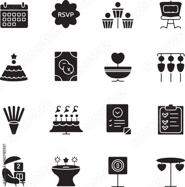 Obraz Abstract geometric shapes and lines in a bold silhouette design with vibrant color accents silhouette