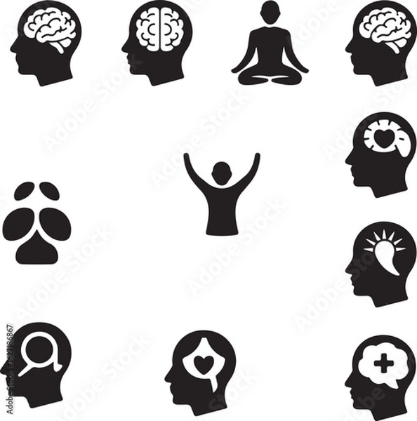 Obraz Abstract geometric pattern with vibrant color accents and silhouette element