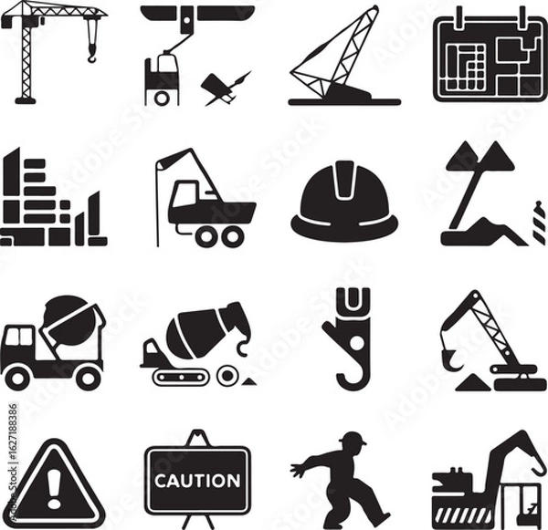 Obraz Abstract geometric shape with vibrant color accents and silhouette detail