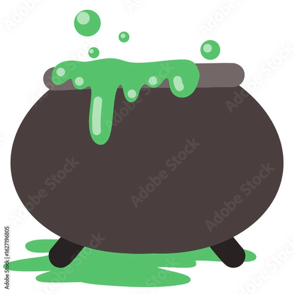 Obraz Dark Cauldron with Green Potion – Halloween Witch Brew