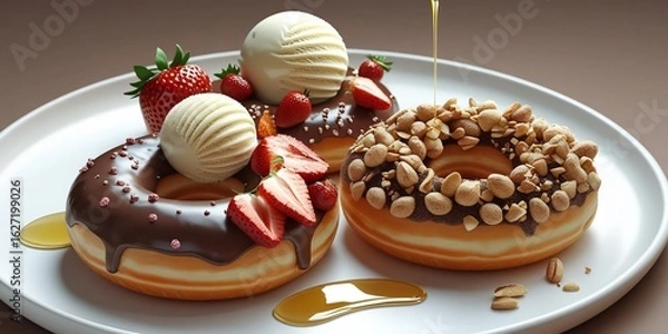 Obraz chocolate donut with nuts