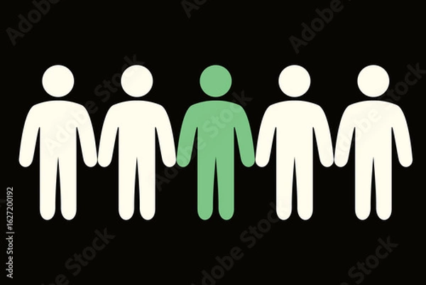 Obraz Stand Out from the Crowd: Unique Individual Concept