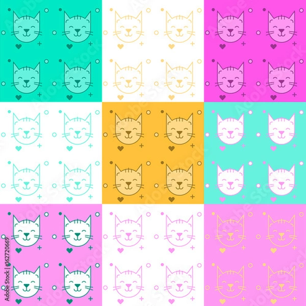 Fototapeta Texture with cats