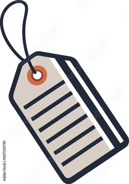 Obraz Barcode tag hanging from string loop on white background