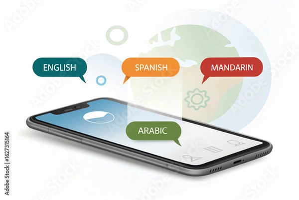 Fototapeta Futuristic illustration about computer technology with phone , High quality image for websites, posters, backgrounds and other modern projects.