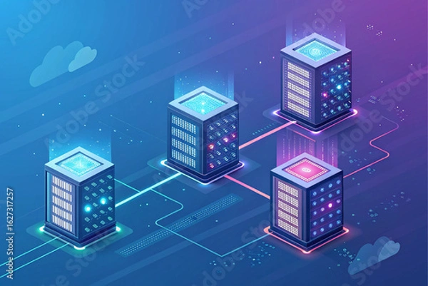 Fototapeta Futuristic illustration about computer technology , High quality image for websites, posters, backgrounds and other modern projects.