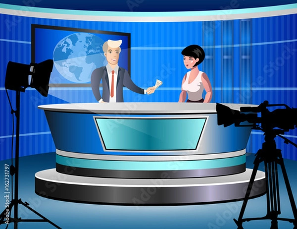 Obraz News studio with journalists