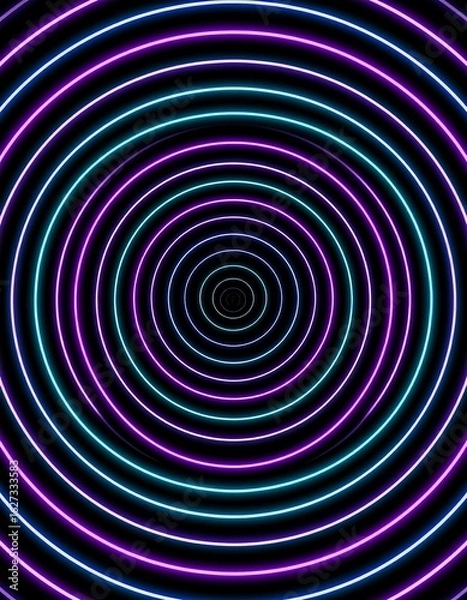 Obraz Vibrant neon circles creating a mesmerizing optical illusion in vivid colors.