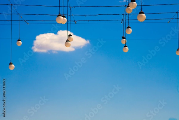 Obraz Flashlights in the town park in the afternoon