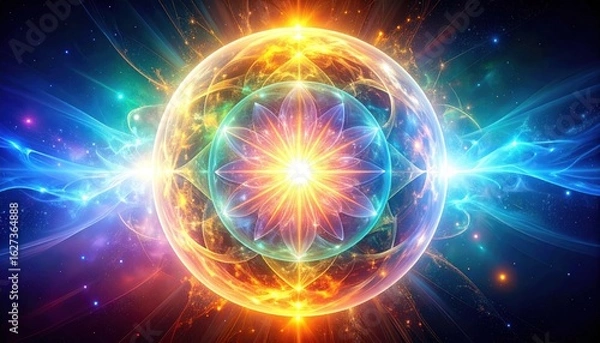 Fototapeta Colorful sphere with intricate design