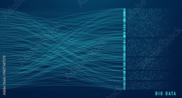 Obraz Abstract infographics visualization. Big data code representation. Futuristic network or business analytics. Graphic concept for your design
