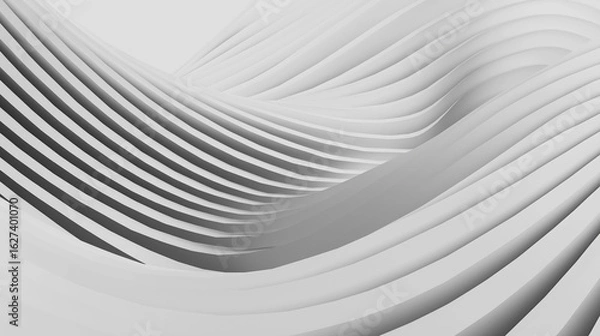 Obraz Padrão ondulado preto e branco com textura tridimensional