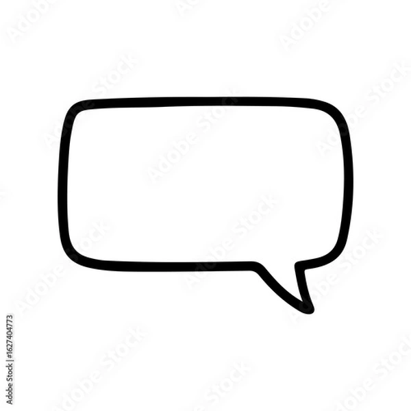 Fototapeta Hand-drawn rectangular speech bubble. Perfect for comics, chat boxes, and message designs in vector format.
