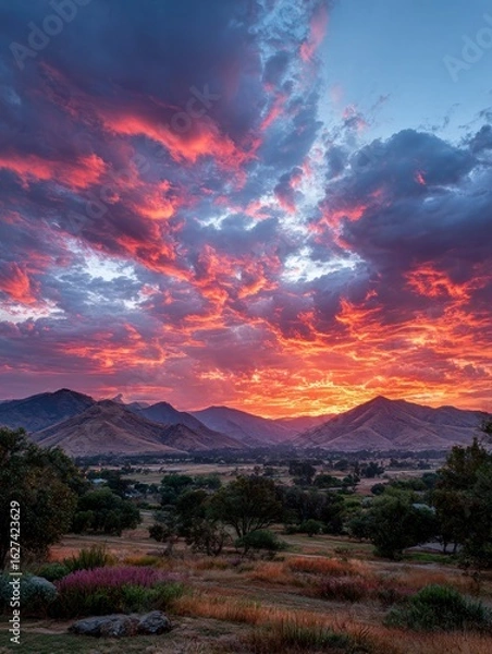 Obraz Dramatic sunset over valley (1)