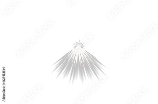 Fototapeta White light beam with glowing effect on transparent background, symbolizing illumination, spotlight, or divine ray.
