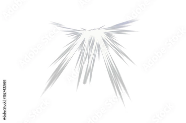 Fototapeta White light beam with glowing effect on transparent background, symbolizing illumination, spotlight, or divine ray.