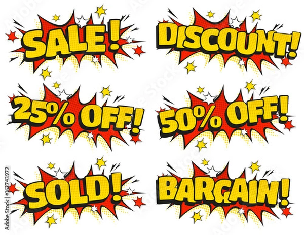 Fototapeta Pop Art Retail Sale Signs