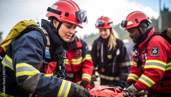 Obraz group of firefighters