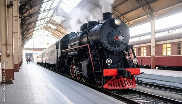 Obraz steam train in the countryside